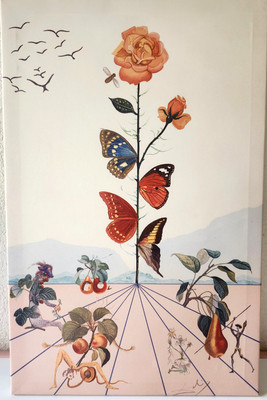 Salvador Dali Butterfly Rose Archival Quality Art Print 22.5'' × 14.5''