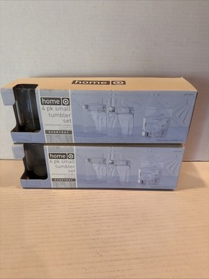 Target Home TWO Sets of 4 Small Tumbler Glasses 11 Ounce Sterling NEW Box 8 pces