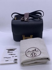Hermes Constance 18 Mini Black Epsom Gold Hardware A Stamp Crossbody Purse