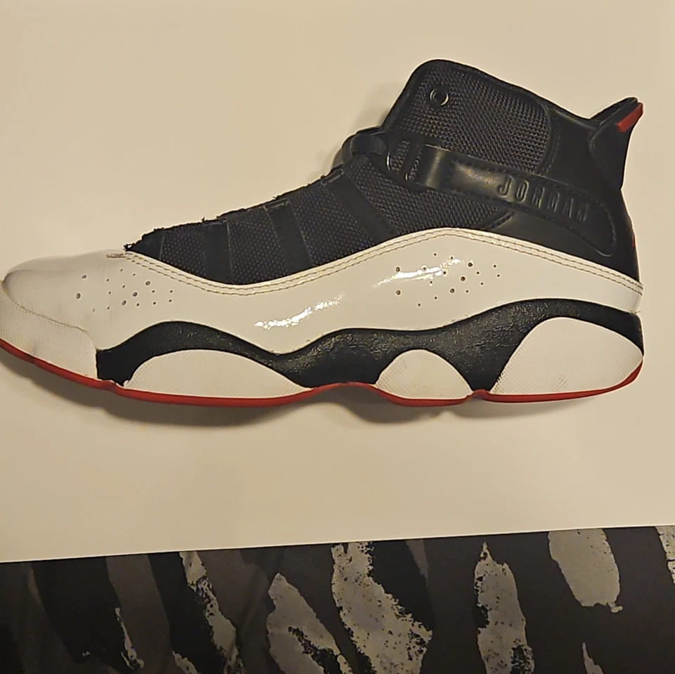 Jordan 6 Rings GS white/black-red Sz 2.5 Youth shoes - Image 3 of 4