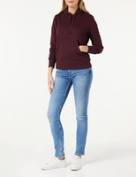 Damen Fleece-Kapuzenpullover Burgunderrot L - Amazon Essentials ÜBergrößE