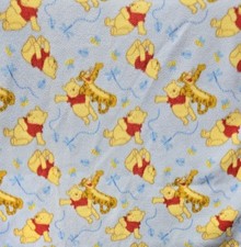 Vintage Disney Winnie The Pooh Blue Fleece Baby Blanket Tigger Piglet Butterflys
