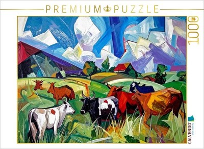 CALVENDO Puzzle Rinder auf der Weide | 1000 Teile Lege-Größe 64x48cm Foto-Puzzle