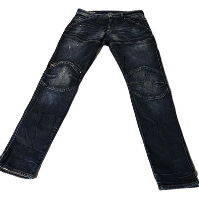 G Star Raw 5620 3D Slim Men's Jeans Dark Wash Zip Knee 34x31 Blue