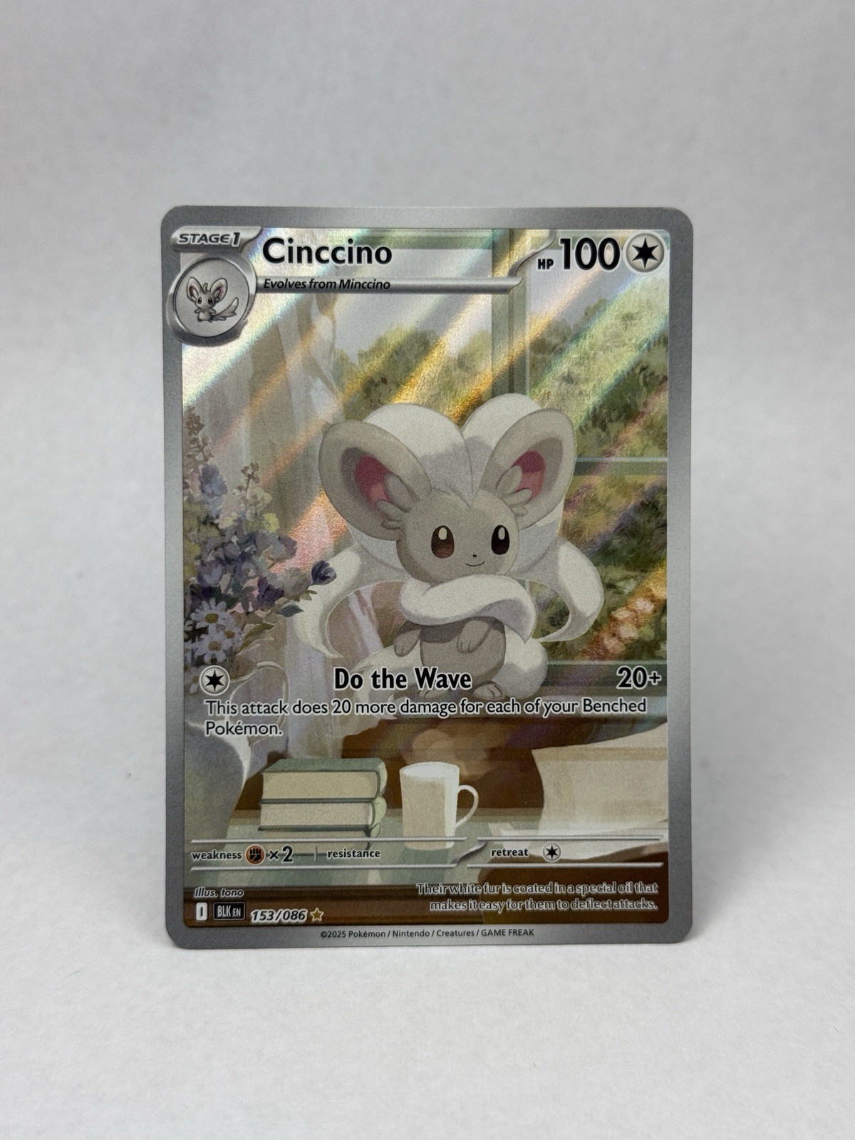 Pokémon Cinccino 153/086 Sv: Black Bolt Illustration Rare Holo Full Art EN