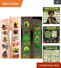 Glow-in-the-Dark Halloween Tattoo Set - 60 PCS for Kids Adults