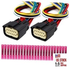 2Pcs 12 Pin Front Headlights Connector Compatible with Dodge Charger 2015-2023