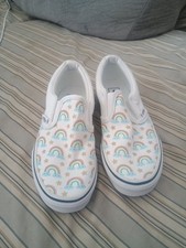 Girls Slip In Vans Rainbows Size 3 Brand New
