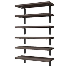 WOPITUES Wood Floating Shelves Set of 6, Farmhouse Wall Decor Shelves for