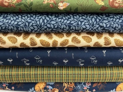 Autumn Forest By Linn Warme For Moda Cotton Fabric by 1/4 M* Wildlife Floral