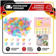 100 St&uuml;ck Mini Leuchtende Harz Enten, Bunte Miniatur Enten f&uuml;r Aquarium,