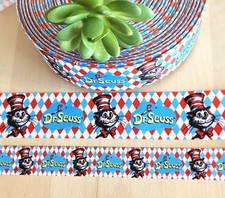 7/8  1.5" 1 YD Cat In the Hat Grosgrain Ribbon Character Ribbon