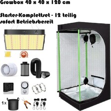 JUNG Growbox Komplettset 40x40x120cm LED Lampe, Gewäcshaus Growzelt