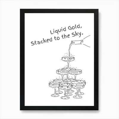Liquid Gold Stacked To The Sky 1 Ar gerahmtes Wandbild Poster Leinwanddruck Bild
