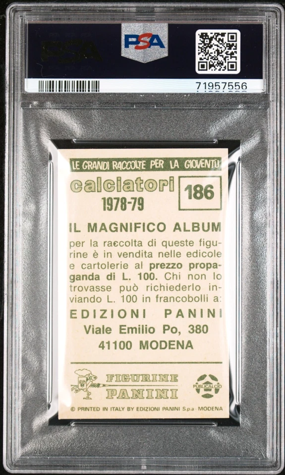 Franco Baresi 1978-1979 Panini Calciatori #186 PSA 6 LOW POP  Foto 2 de 2