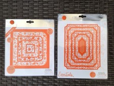 LOT OF 2 TONIC STUDIOS DIE SETS Flora Memoria  Swirling Frame Layering NEW