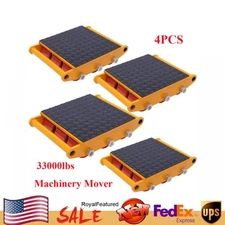 4pcs 15Ton/33000lbs Industrial Machinery Mover Dolly Skate Roller Heavy Trolley
