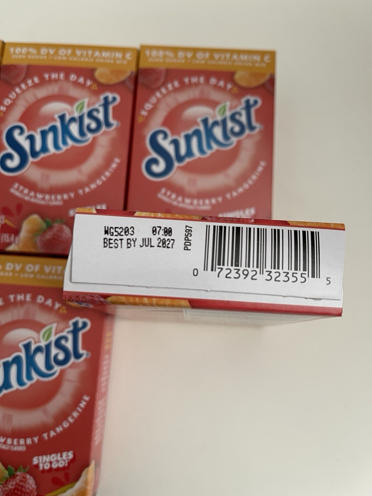 Sunkist STRAWBERRY TANGERINE Singles Drink Mix Zero Sugar 6 Boxes (36 Packets)