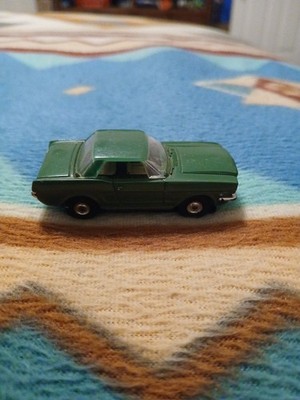 Aurora tjet slot car Mustang olive green Runs ''MUST READ FIRST''