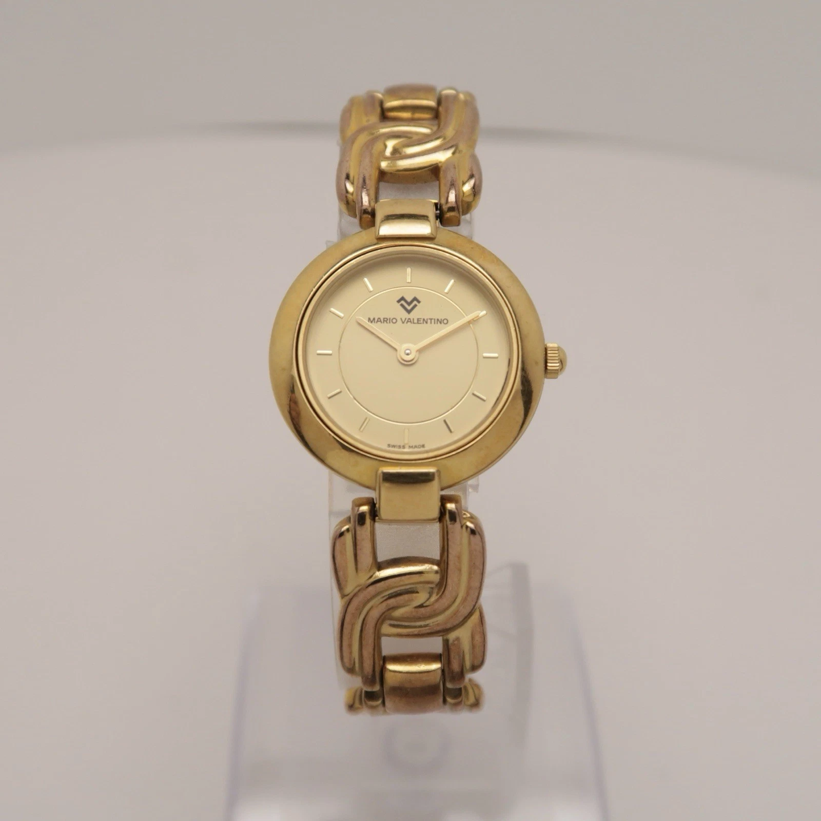 MARIO VALENTINO Swiss Gold Tone Analog Women Vintage Watch W298 *WORKING