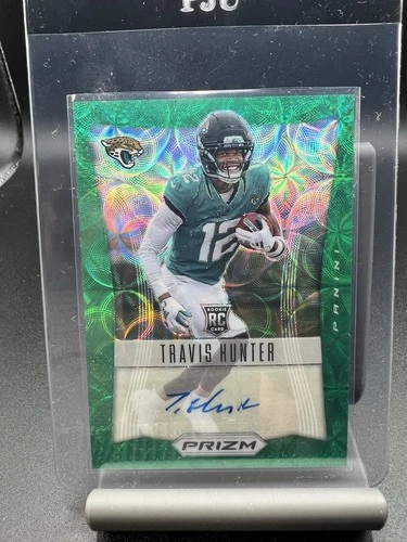 Travis Hunter 2025 Panini Prizm Rookie Auto Green Scope 25 /75 RC Jaguars SSP