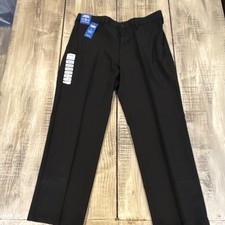 Haggar Classic Fit Black Polyester Dress Pants Wrinkle Resistant Men's
