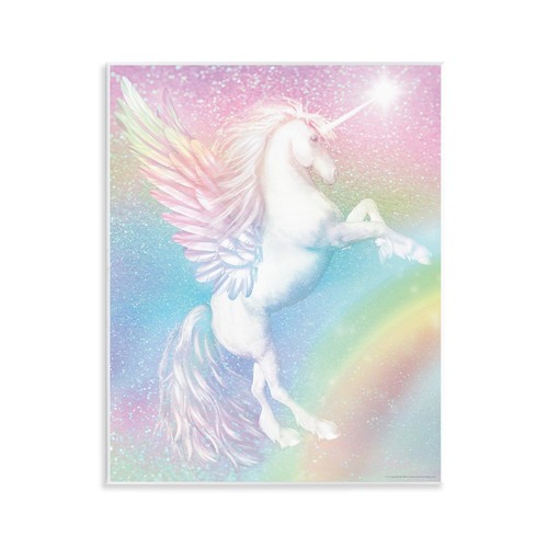 Pastel Glitz Unicorn Wall Plaque Art Design by Reinders, 11 x 14