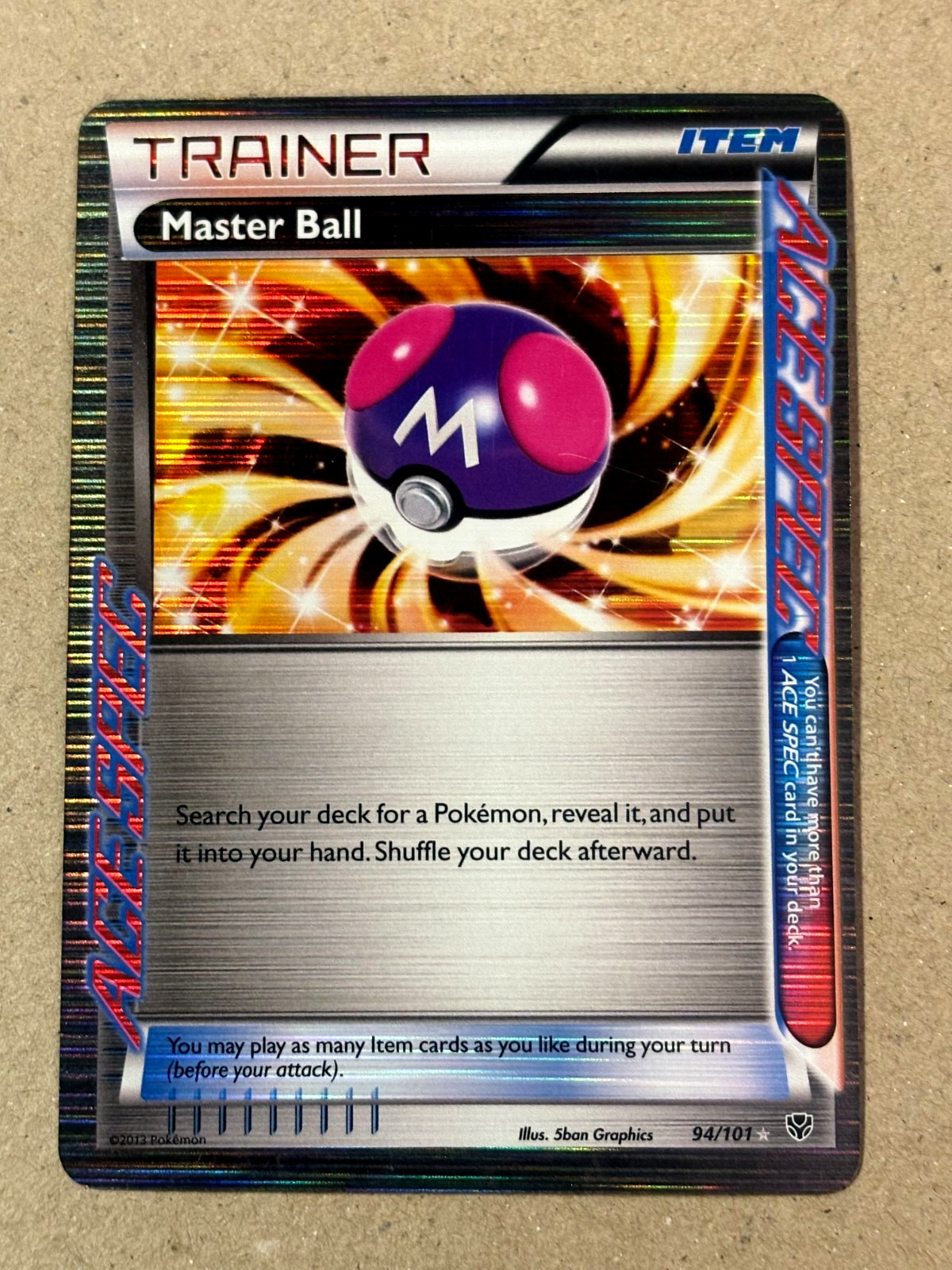 Pokemon TCG Master Ball Ace Spec 94/101 Plasma Blast Set NM Condition