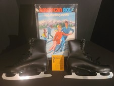 Vintage Men  s American Aces Figure Ice Skates Style 550 Size 8 Black Imperial
