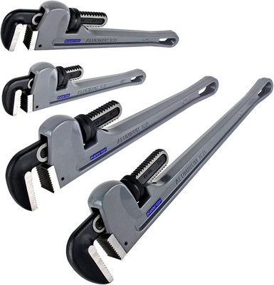 Aluminum Pipe Wrench Set, 10'' 14'' 18'' 24''(4 Pack) Adjustable Straight Handle Plu
