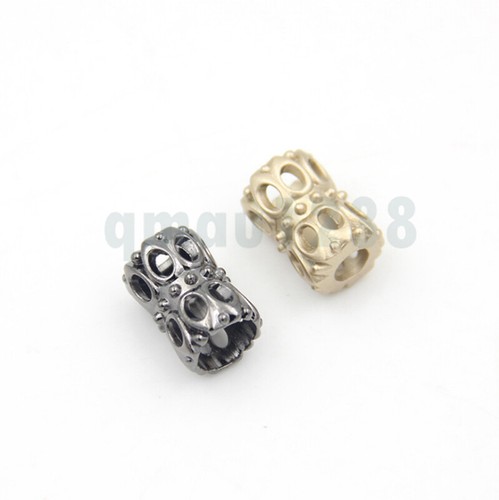 2x Metal Cord Stopper Drawstring Craft Toggle Open End Skull Bell Gunblack Gold - Picture 6 of 16
