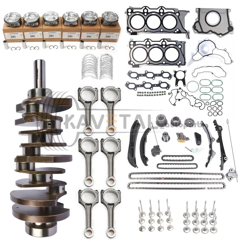 3.0TT V6 Engine Rebuild Piston Gasket Timing Kit w/ Crankshaft Rods For Maserati
