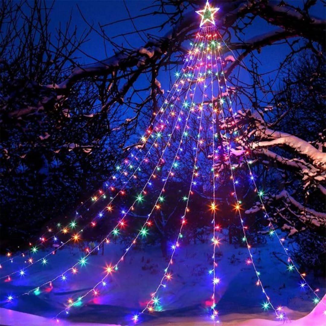 Christmas Decoration Outdoor Star String Lights,11.5FT Christmas Tree Lights ...