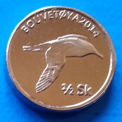 Bouvet Island ½ Skilling 2014 UNC Bird Bouvetøya unusual coinage - Picture 1 of 2