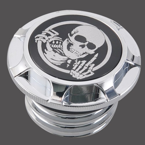 Chrome Motorcycle Skull Fuel Tank Gas Cap for Harley Sportster 1200 Iron 883 - Picture 5 of 7