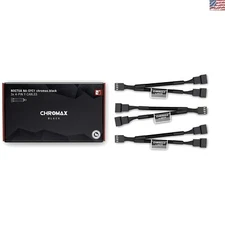 NA-YC1 Chromax Black 4-Pin Y-Cables for Enhanced PC Cooling - Set of 3