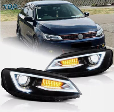 LED Headlights For VW Jetta 2011-2018 MK6 GLI Sequential Indicator Front Lamps