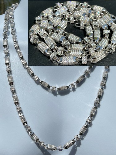Men Bullet Chain Real Solid 925 Silver 