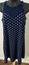 No Boundaries Juniors Women Size S Dress Sleeveless Lace Bodice Polka Dot