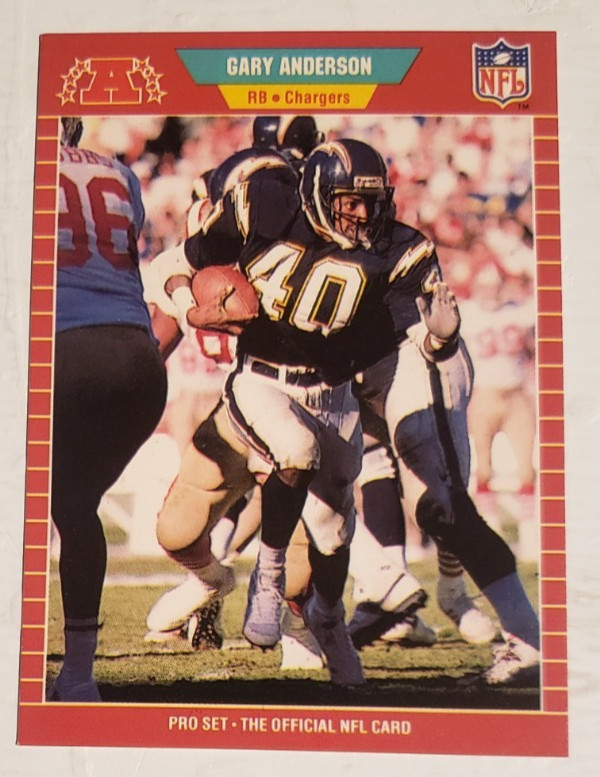 1989 Pro Set Card #356 Gary Anderson RB San Diego Chargers   ***40% OFF 2+ Cards
