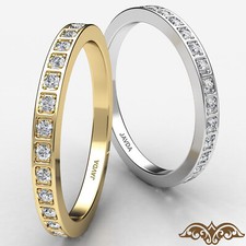 Micro Pave Set Round Diamond Women's Eternity Wedding Band In Gold Ring 0.21 Ctw