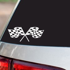 Racing Checkered Flag Sticker All size regular  Chrome Mirror Vinyl Colors