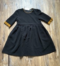 Zara Black Ruffle Trim Sleeve Babydoll Dress NWT Womens Sz Small