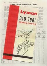 Lyman 310 Tool Die Chart