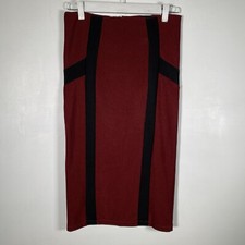 City Chic Womens Burgundy Pencil Viscose Blend Mid Skirts Size XS VGC SSH47CC2