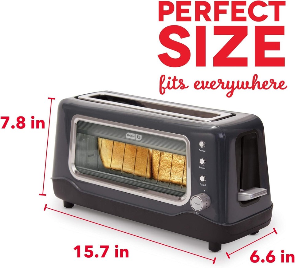 Dash Clear View Extra Wide Slot Toaster