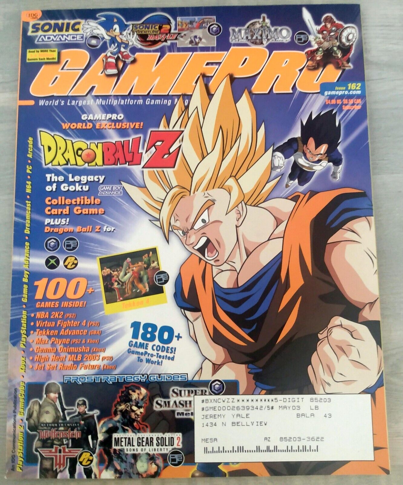 GamePro #162, Dragon Ball Z, Max Payne (March, 2002) Preowned Good  Condition