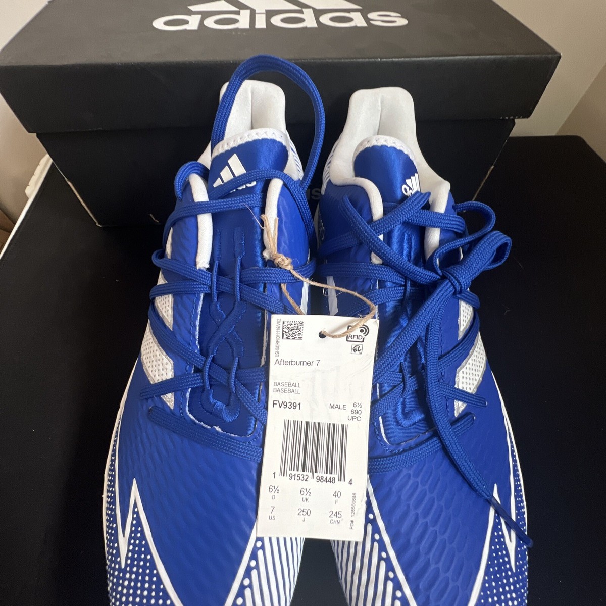 Adidas Adizero Metal Baseball Cleats Blue 125067440 Mens‎ Size 7.5 Adidas Mens Adizero Impact BSB Metal Baseball Cleats main image 2