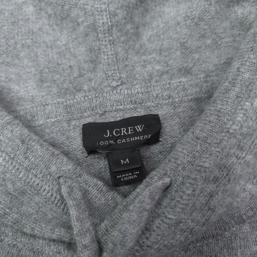 J.CREW MENS 100% CASHMERE HOODIE SWEATER -M- GRAY HEATHER SOFT -ATHLETIC -GOLF - Picture 4 of 7