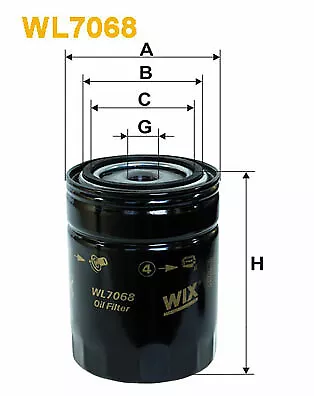 Filtro de aceite WIX WL7068 para ARO, AUDI, MULTICAR, ROVER,SEAT, VOLVW - Imagen 1 de 1
